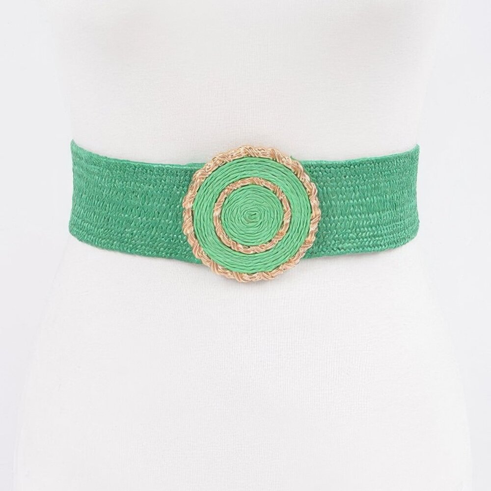Faux Straw Elastic Belt